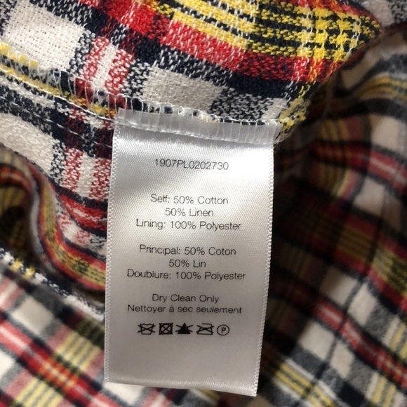 NWT Veronica Beard Corrine Shirt Dress Shirtdress Size 0 Red Multicolored Plaid - Picture 10 of 13